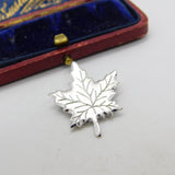 Canadian Sterling Silver Maple Leaf Souvenir Brooch Pin Vintage c1970