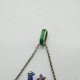 Austro-Hungarian Sterling Silver Enamel George Slaying the Dragon Pendant c1880s
