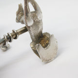 19th Century Pair of Cast .900 Silver Greyhound & Hunting Crop Cutlery Rests