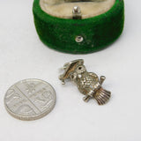 Sterling Silver Wise Owl Charm Pendant Vintage c1970