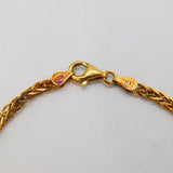Italian Gold On Sterling Silver Spiga Chain Bracelet Contemporary c2000