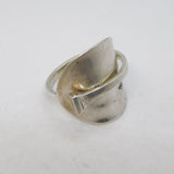Art Deco Sterling Silver Column Style 'Spoon' Ring Antique 1938 Birmingham