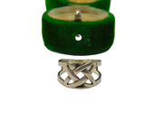 Sterling Silver Celtic Knot Style Split Band Ring Vintage c1970 Size J