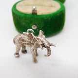 Sterling Silver Good Luck Elephant Charm Pendant Vintage c1970