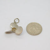 Sterling Silver Ship Or Boat Motor Charm Pendant Vintage c1970