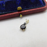 Sterling Silver and Black Onyx Charm Pendant Vintage c1970