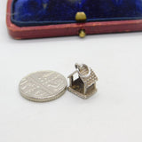Sterling Silver Little Stable Charm Pendant Vintage c1970