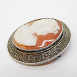 Theodor Fahrner Sterling Silver Gilt Cameo Brooch Pin Vintage c1970