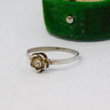 Sterling Silver Rose Design Ring Vintage c1970 Size R
