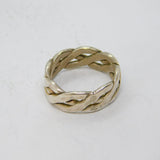 Sterling Silver Flat Chain Style Studio Band Ring Vintage c1970 Size O
