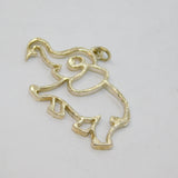Sterling Silver Novelty Elephant Outline Charm Pendant Vintage c1970s