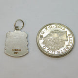 Sterling Silver Enamel Shield Jersey Souvenir Charm Pendant Vintage c1970