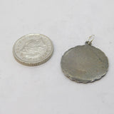 Sterling Silver Yellow Enamel St Christopher Charm Pendant Vintage c1970s
