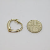 Sterling Silver Single Diamond Set Floating Heart Pendant Contemporary c2000s