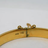 9ct Yellow Gold on Metal Core Floral Cuff Bangle Bracelet Antique c1920s