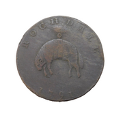 18th Century Copper Rochdale Halfpenny Coin Token Antique 1791