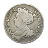 Queen Anne Silver 4th Bust Shilling Coin Antique 1711 Fair Condition