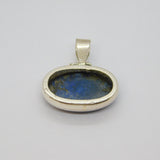 Sterling Silver Sodalite & Almandine Garnet Studio Charm Pendant Vintage c1970s