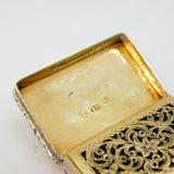 William IV Sterling Silver Floral Vinaigrette Antique 1831 Birmingham
