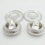 George III Pair of Sterling Silver Salt Cellars & Dishes Antique 1805 London