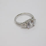 Sterling Silver Multi-Stone CZ Dress Ring Vintage c1970 Size O