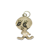 Sterling Silver Novelty Cartoon Style Character Charm Pendant Vintage c1970s