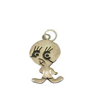 Sterling Silver Novelty Cartoon Style Character Charm Pendant Vintage c1970s