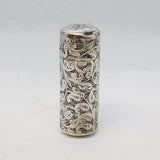 Victorian Sterling Silver Floral Pattern Scent Bottle Antique 1886 Birmingham