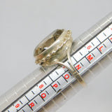 Sterling Silver Faceted Citrine Cocktail Band Ring Vintage c1970 Size N 1/2