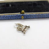 Sterling Silver Traditional Spinning Wheel Charm Pendant Vintage c1970