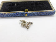 Sterling Silver Traditional Spinning Wheel Charm Pendant Vintage c1970