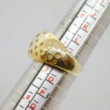 Gold On Sterling Silver Multi-Stone CZ Graduating Band Ring Modern c1990 Size N