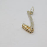 Sterling Silver Textured Pipe Charm Pendant Vintage c1970