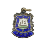 Sterling Silver Enamel Ryde Shield Charm Pendant Vintage c1970s