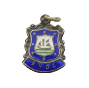Sterling Silver Enamel Ryde Shield Charm Pendant Vintage c1970s