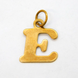 9ct Yellow Gold 'E' Initial Charm Pendant Vintage c1970s