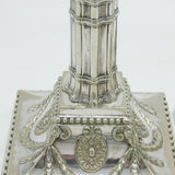 19th Century Large Pair of Silver Plated Column Candlesticks Antique Sheffield