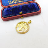 Silver Gilt Tree of Life Charm Pendant Vintage c1970