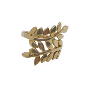 Sterling Silver Two Tier Leaf Crossover Dress Band Ring Vintage c1970 Size R