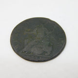 King George III Copper Halfpenny Coin Antique 1771 Worn Condition