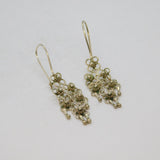 Pair of Sterling Silver Eastern Style Floral Dangly Drop Earrings Modern c1990's