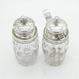 William IV Pair of Sterling Silver & Cut Glass Cruet Bottles Antique 1833 London