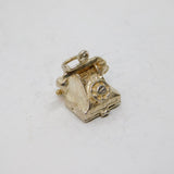 Sterling Silver Opening Telephone With Message Charm Pendant Vintage c1970