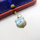 Sterling Silver and Enamel Dornoch Travel Shield Charm Pendant Vintage c1970