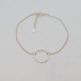 Sterling Silver Belcher Chain & Circle Stacking Bracelet Contemporary c2010