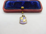 Sterling Silver and Enamel Bournemouth Travel Shield Charm Pendant Vintage c1970