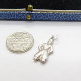 Sterling Silver Waiter in White Tie Charm Pendant Vintage c1970