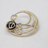 Sterling Silver Enamel Rennie Mackintosh Style Brooch Pin Vintage c1970s