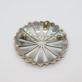 Sterling Silver Mexican Abalone & Black Onyx Studio Brooch/Pendant Vintage c1970