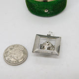 Sterling Silver Floral Drop Charm Pendant Vintage c1970